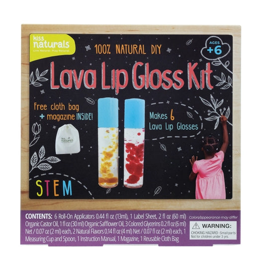 Kiss Naturals - Lava Lip Gloss Kit (100% Natural, Kids diy)
