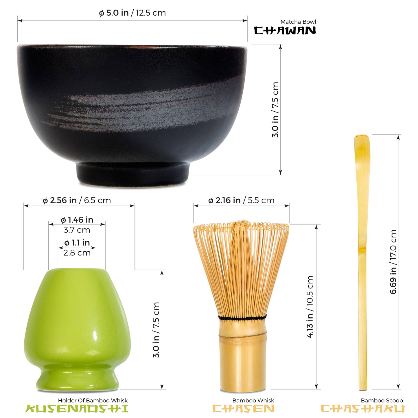Matcha Tea Startup Gift Set - Black Japanese Bowl