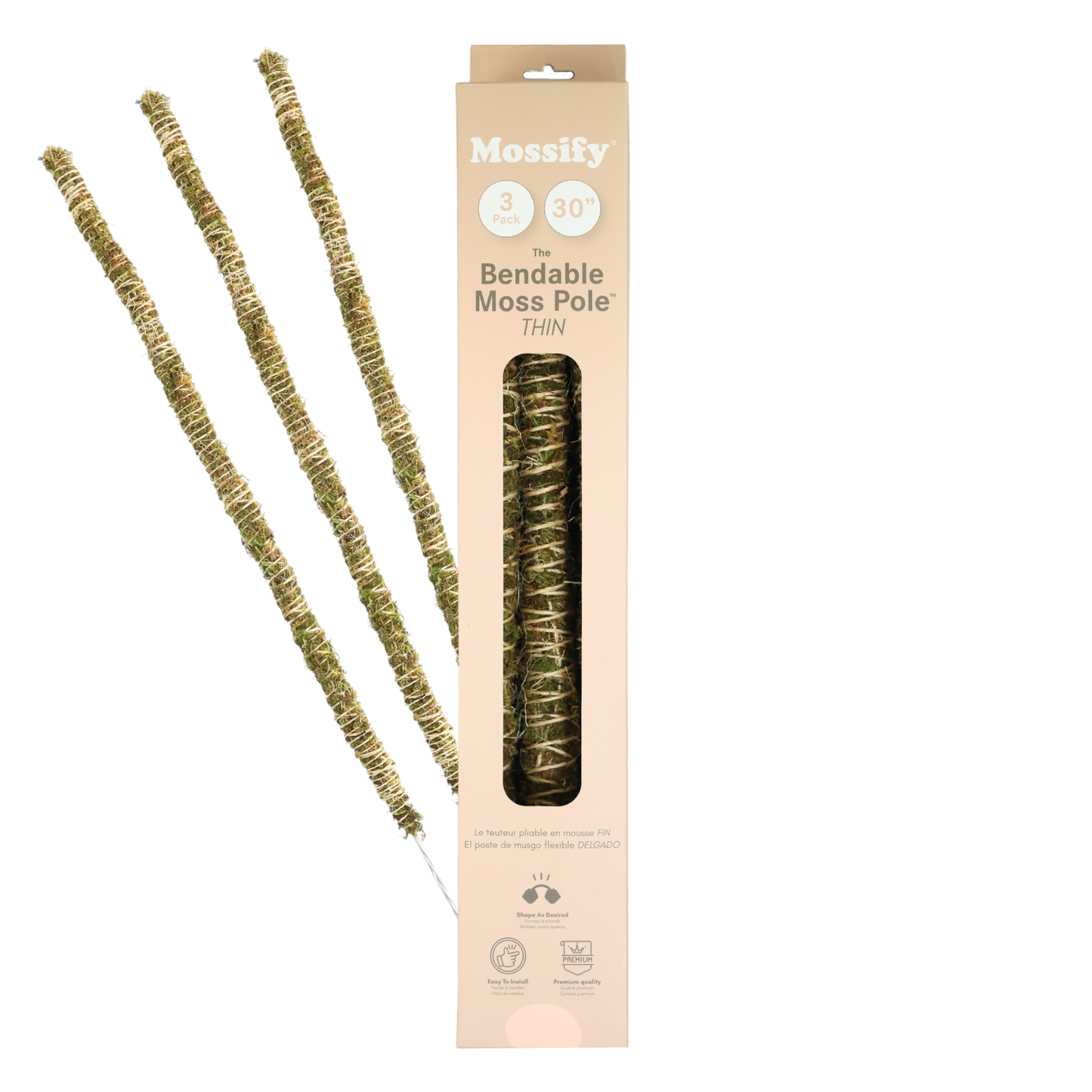 Mossify - 3 Pack Bendable Moss Pole™ 𝘛𝘏𝘐𝘕