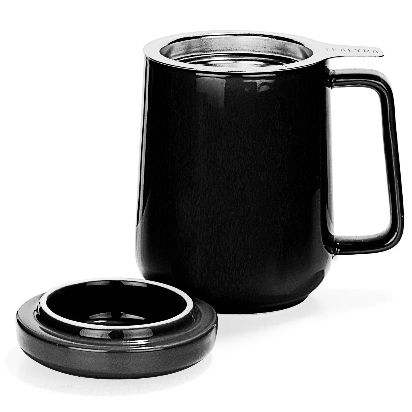 Peak Black Porcelain Mug With Infuser 19oz
