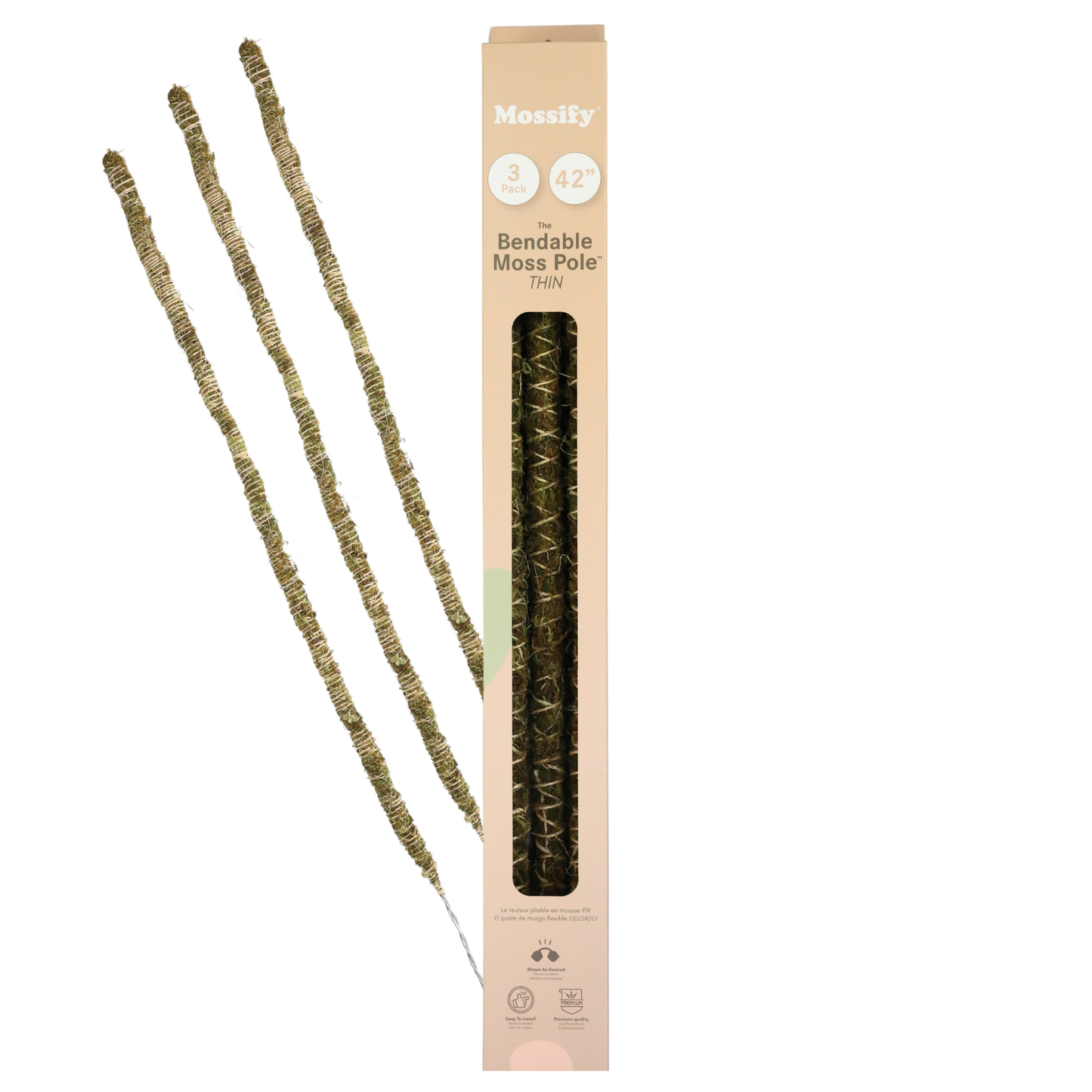 Mossify - 3 Pack Bendable Moss Pole™ 𝘛𝘏𝘐𝘕