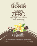 Monin - Natural Zero - Vanilla - 750ml- Glass Bottle