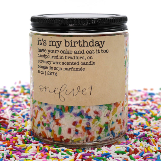 Onefive1 - it's my birthday soy candle BIRTHDAY GIFT IDEA
