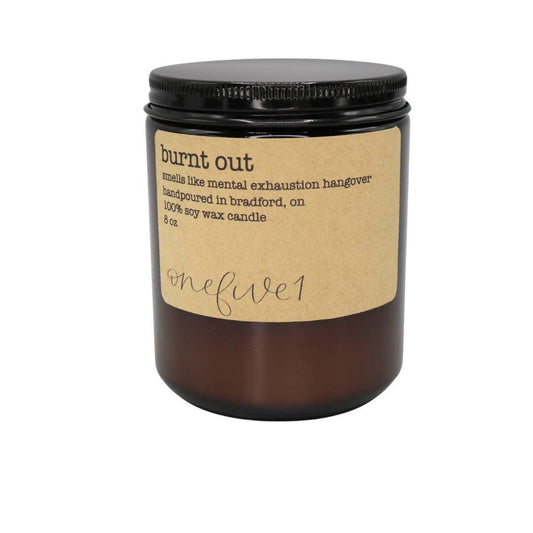 Onefive1 - burnt out soy wax candle