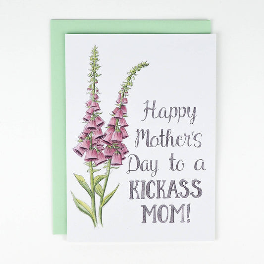 Naughty Florals - Happy Mother's Day to a Kickass Mom Card
