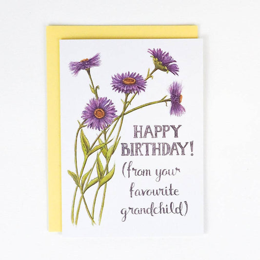 Naughty Florals - Happy Birthday (From Your Favourite Grandchild) Card