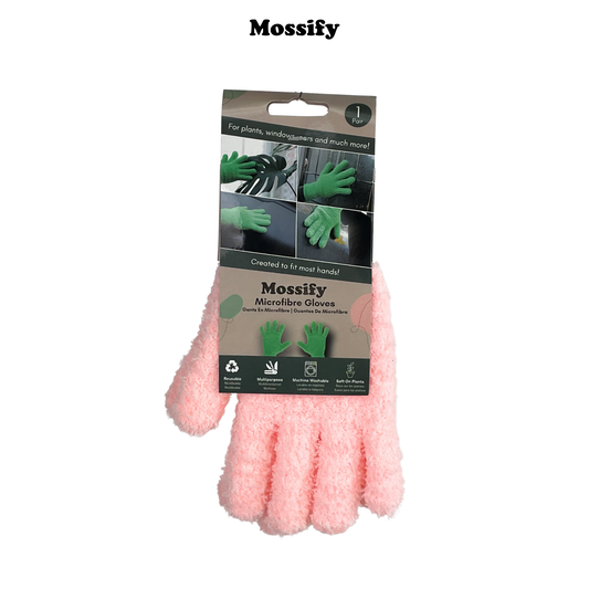 Mossify - Microfiber Gloves 2 pack - Leaf-Shining Gloves: Pink