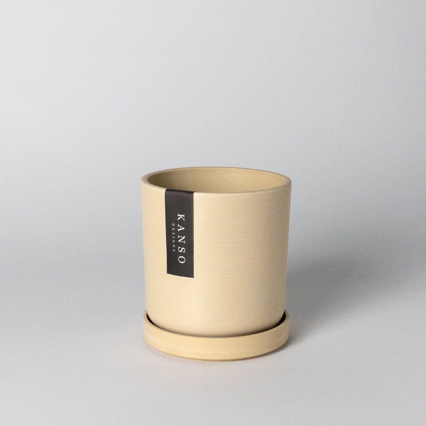 Kanso 4" Signature Planters & Saucer | Tatami Sand