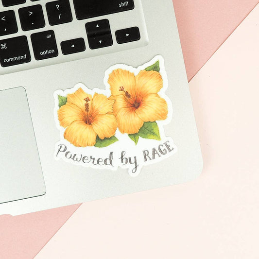 Naughty Florals - Powered by Rage - Sticker