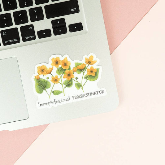 Naughty Florals - Semi-Professional Procrastinator -  Sticker