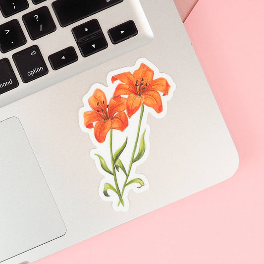 Naughty Florals - Orange Tiger Lily - Sticker