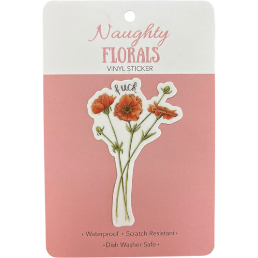 Naughty Florals - Sticker - Fuck