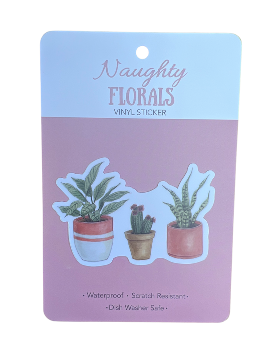 Naughty Florals - Potted Plants - Sticker