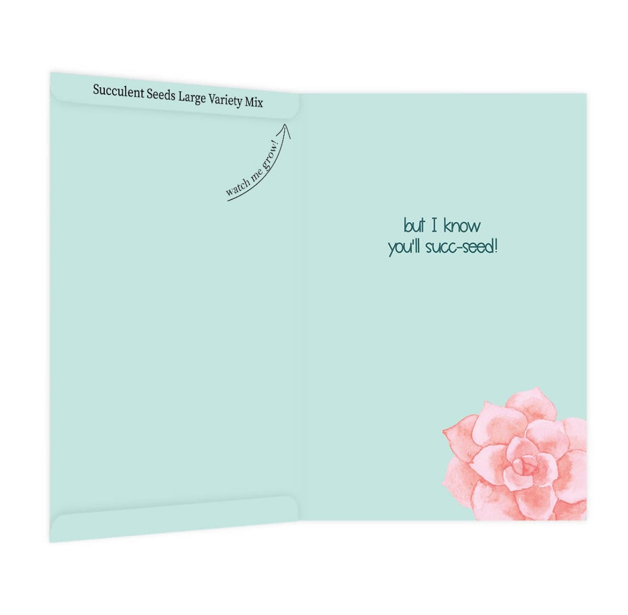 Seeds the day - Being an Adult Succs! - Greeting Card with Succulent Seeds